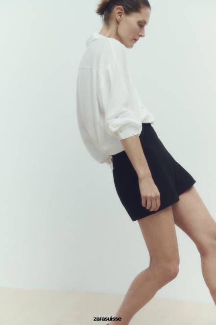 Zara vêtements P66V349 femmes chemise oversize fluide blanc