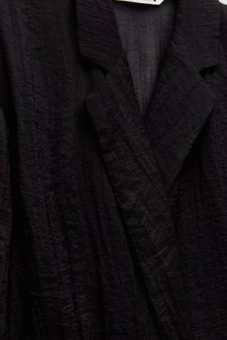 Zara vêtements P66V370 femmes blouse minimaliste ceinturée noir