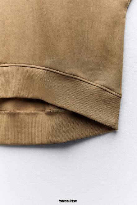 Zara vêtements P66V193 femmes gilet en peluche kaki