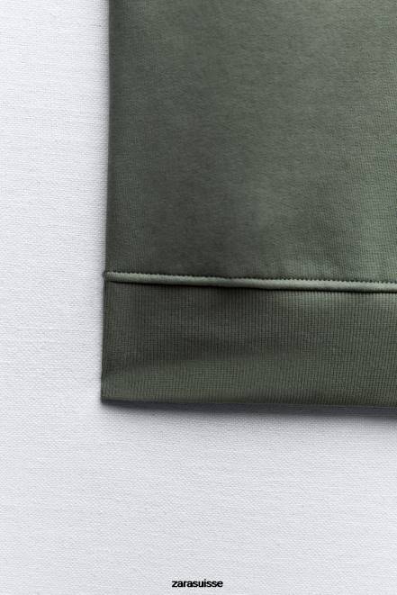 Zara vêtements P66V202 femmes gilet en peluche kaki