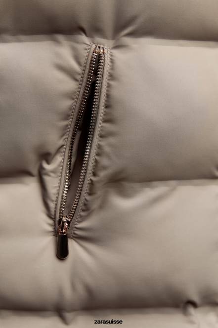 Zara vêtements P66V206 femmes doudoune coupe-vent hydrofuge vison