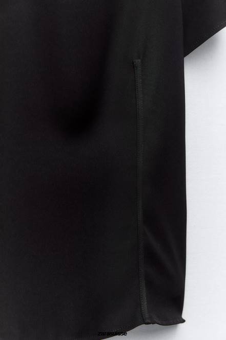 Zara vêtements P66V250 femmes haut technique noir