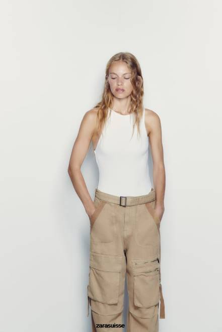 Zara vêtements P66V270 femmes body dos nu blanc