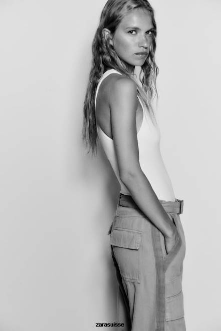 Zara vêtements P66V270 femmes body dos nu blanc