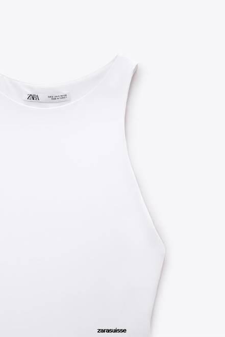 Zara vêtements P66V270 femmes body dos nu blanc