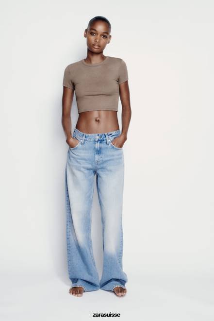 Zara vêtements P66V285 femmes haut sans bretelles vison