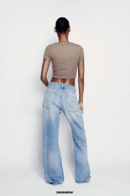 Zara vêtements P66V285 femmes haut sans bretelles vison