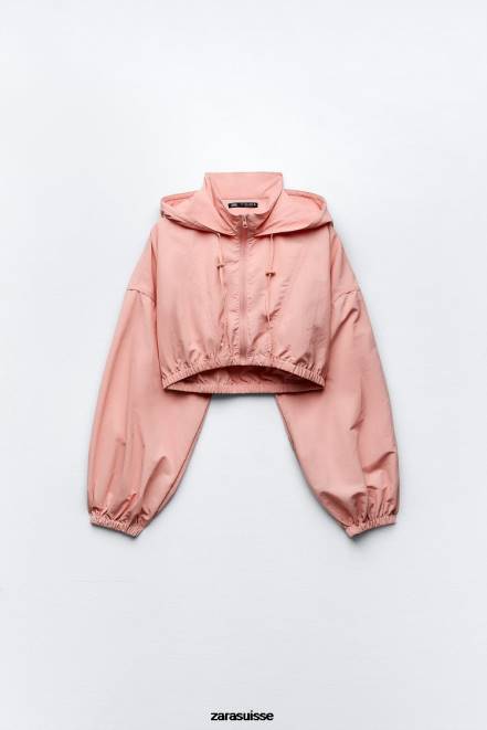 Zara vêtements P66V101 femmes imperméable court bubble-gum