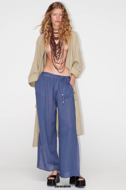 Zara vêtements P66V134 femmes kimono à empiècements en dentelle kaki