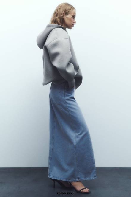 Zara vêtements P66V23 femmes veste effet néoprène gris