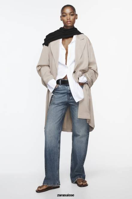 Zara vêtements P66V37 femmes trench fluide vison