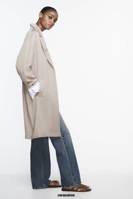Zara vêtements P66V37 femmes trench fluide vison