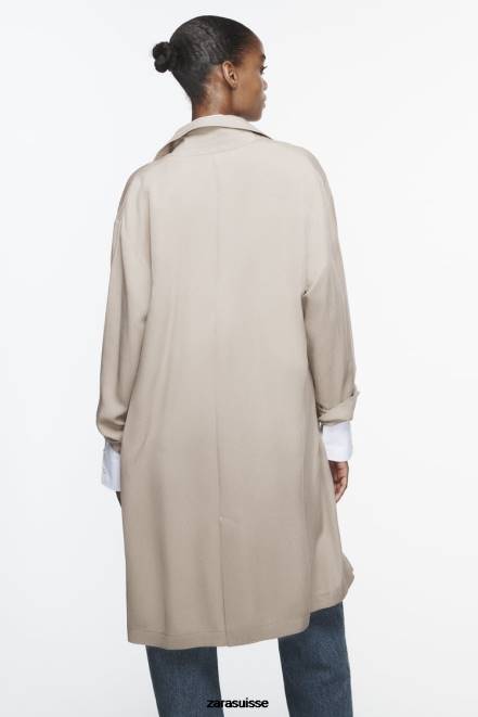 Zara vêtements P66V37 femmes trench fluide vison