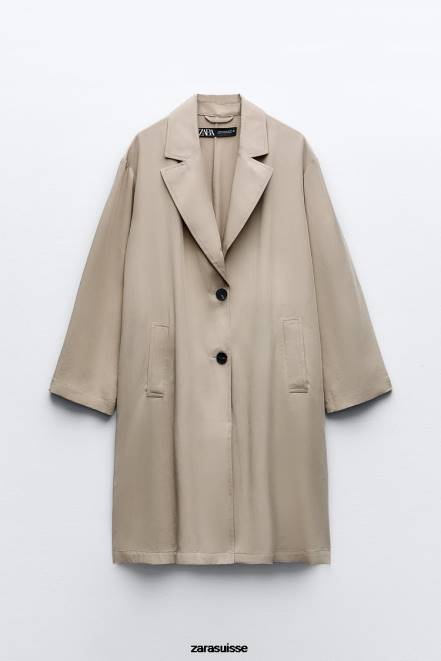 Zara vêtements P66V37 femmes trench fluide vison