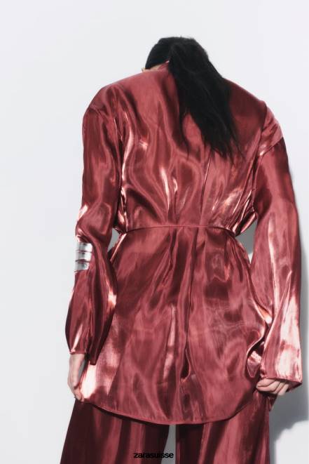 Zara vêtements P66V52 femmes envelopper le kimono brique