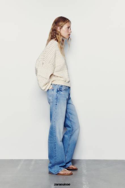 Zara vêtements P66V57 femmes bombardier rustique écru