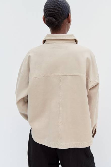 Zara vêtements P66V67 femmes veste à poches plaquées sable