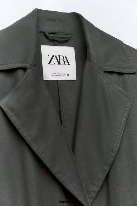 Zara vêtements P66V74 femmes trench long fluide gris