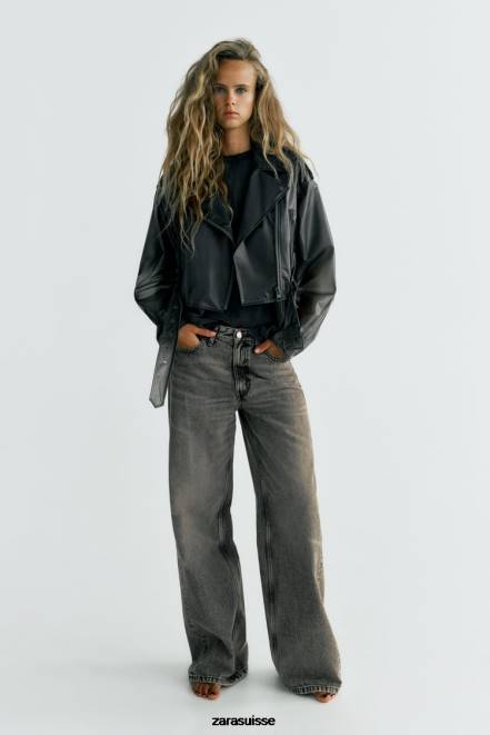 Zara vêtements P66V94 femmes veste courte transparente original