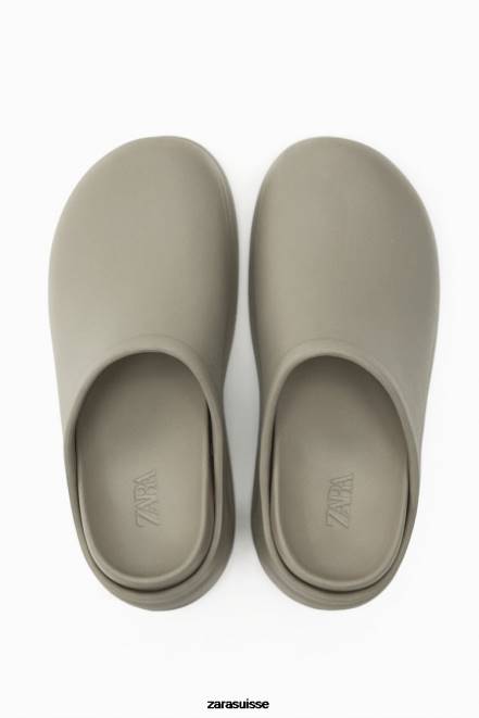 Zara chaussure P66V728 femmes sabots caoutchoutés vert kaki