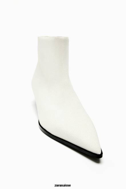 Zara chaussure P66V730 femmes bottines à petit talon blanc