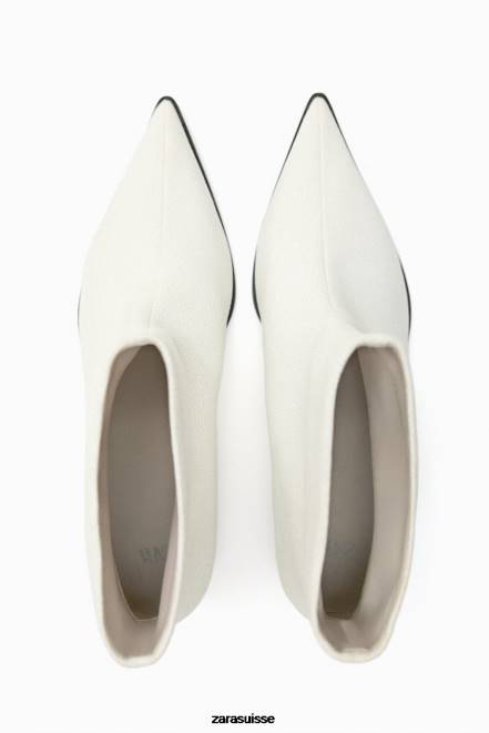 Zara chaussure P66V730 femmes bottines à petit talon blanc