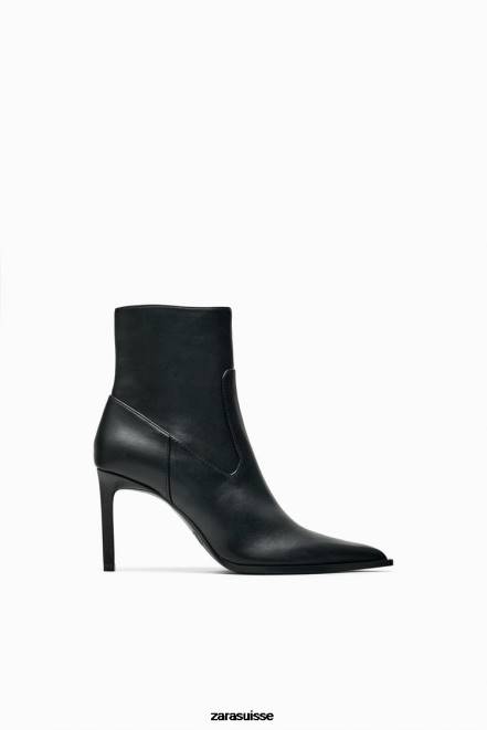 Zara chaussure P66V732 femmes bottines à talons et bout pointu noir