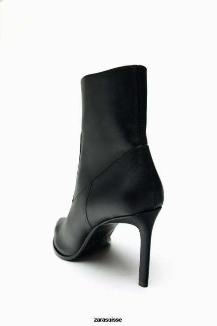 Zara chaussure P66V732 femmes bottines à talons et bout pointu noir