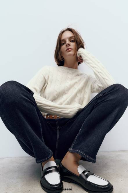 Zara chaussure P66V739 femmes mocassins contrastés deux tons