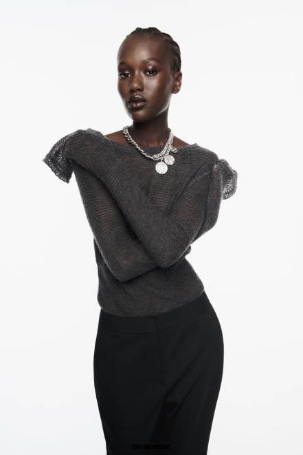 Zara vêtements P66V880 femmes pantalon évasé sur toute la longueur noir