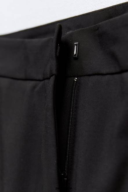 Zara vêtements P66V880 femmes pantalon évasé sur toute la longueur noir