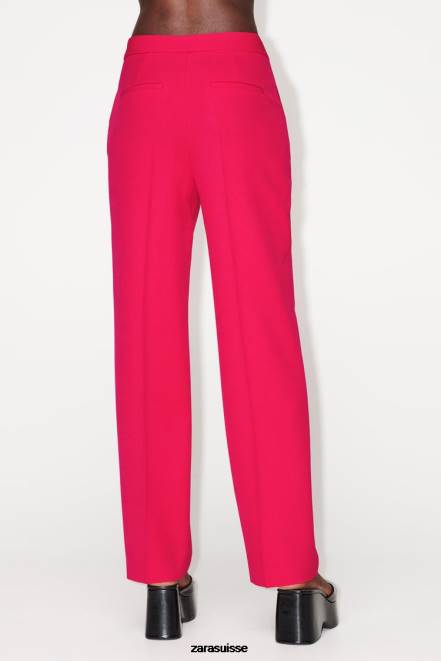 Zara vêtements P66V901 femmes pantalon droit fuchsia