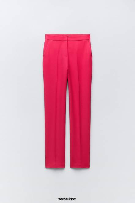 Zara vêtements P66V901 femmes pantalon droit fuchsia