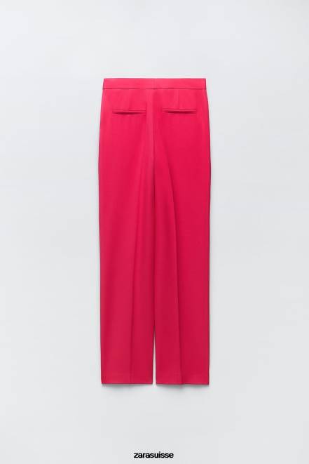 Zara vêtements P66V901 femmes pantalon droit fuchsia