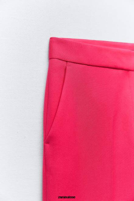 Zara vêtements P66V901 femmes pantalon droit fuchsia