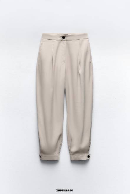 Zara vêtements P66V903 femmes pantalon fuselé sable