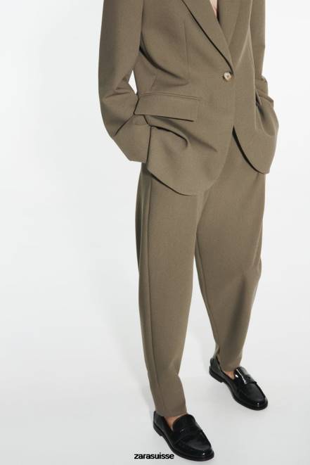 Zara vêtements P66V905 femmes pantalon marteau kaki