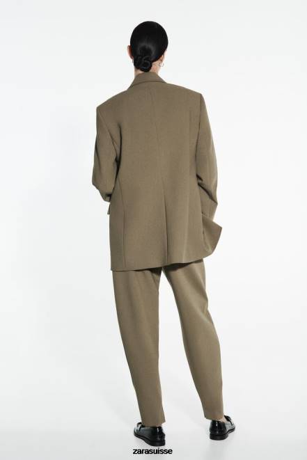 Zara vêtements P66V905 femmes pantalon marteau kaki