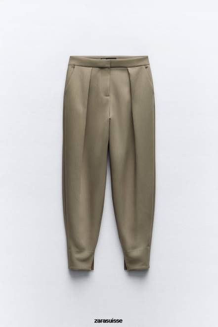 Zara vêtements P66V905 femmes pantalon marteau kaki