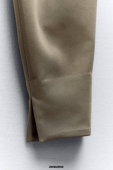 Zara vêtements P66V905 femmes pantalon marteau kaki
