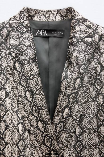 Zara vêtements P66V910 femmes blazer fluide à imprimé animal serpent
