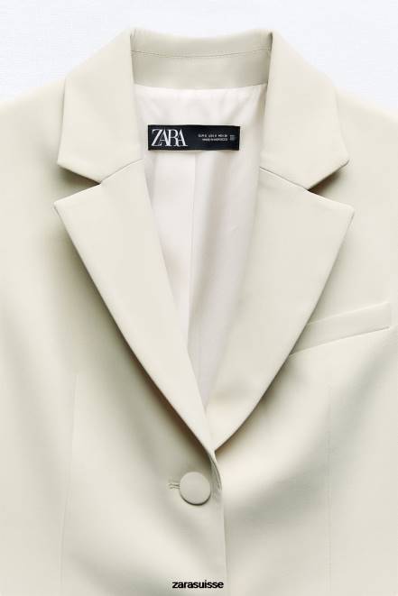 Zara vêtements P66V914 femmes blazer à double boutonnage écru