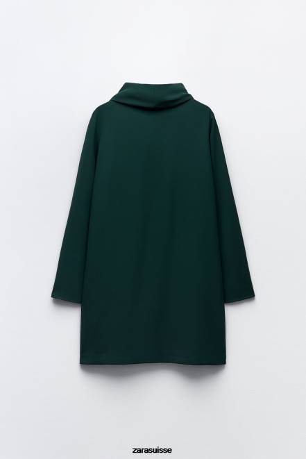 Zara vêtements P66V233 femmes robe courte vert bleu