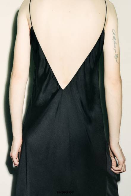 Zara vêtements P66V833 femmes robe à enfiler noir