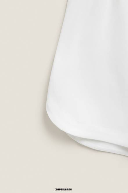 Zara vêtements P66V1811 femmes short doux au toucher blanc