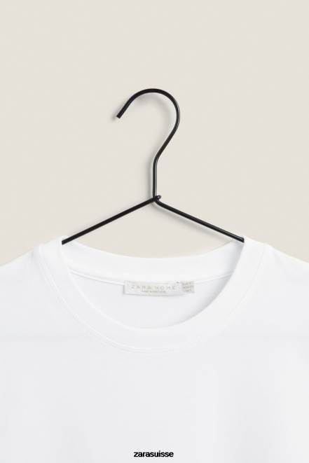 Zara vêtements P66V1812 femmes haut en coton blanc