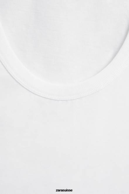 Zara vêtements P66V1813 femmes débardeur blanc