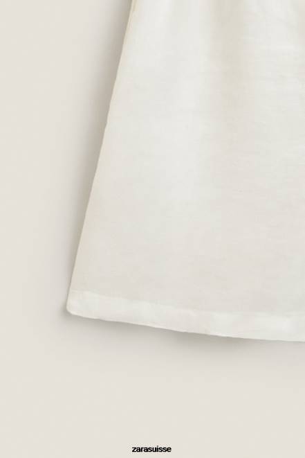 Zara vêtements P66V1815 femmes short en lin écru