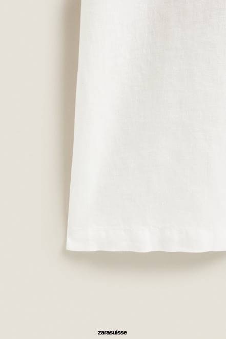 Zara vêtements P66V1818 femmes peignoir en lin écru