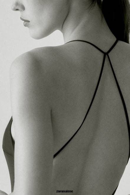 Zara vêtements P66V1823 femmes maillot de bain dos ouvert noir